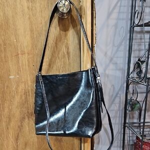 Zara Shiny Black Shoulder Bag